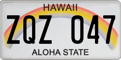 HI license plate ZQZ047