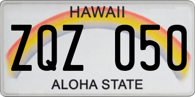 HI license plate ZQZ050