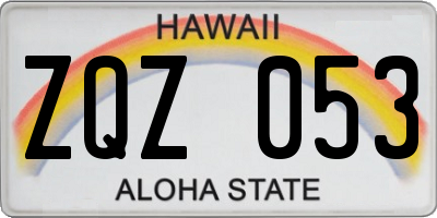 HI license plate ZQZ053