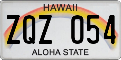 HI license plate ZQZ054