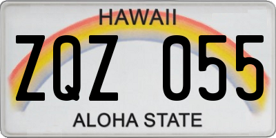 HI license plate ZQZ055