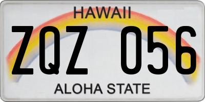 HI license plate ZQZ056