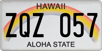 HI license plate ZQZ057