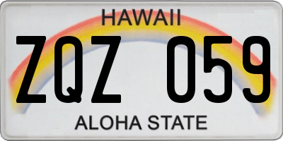 HI license plate ZQZ059