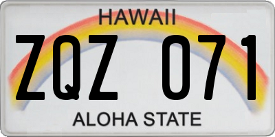 HI license plate ZQZ071