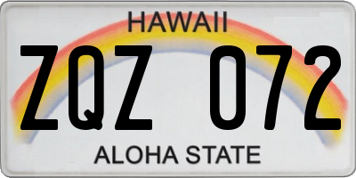 HI license plate ZQZ072