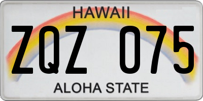 HI license plate ZQZ075