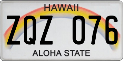 HI license plate ZQZ076