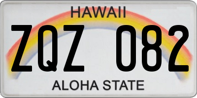 HI license plate ZQZ082