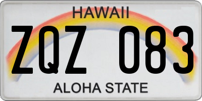 HI license plate ZQZ083