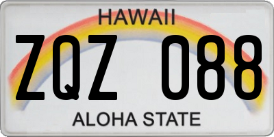 HI license plate ZQZ088