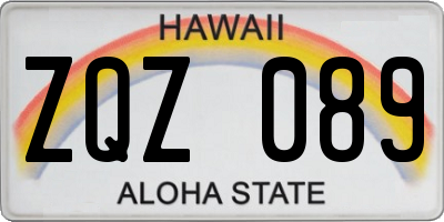 HI license plate ZQZ089