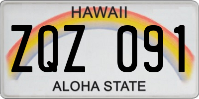 HI license plate ZQZ091