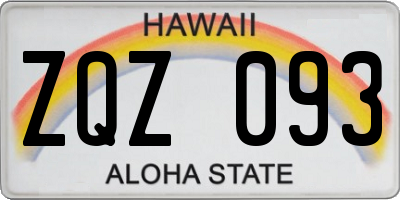 HI license plate ZQZ093