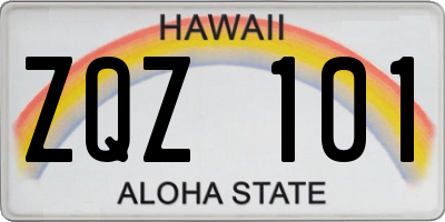 HI license plate ZQZ101