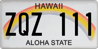 HI license plate ZQZ111