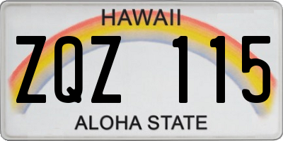 HI license plate ZQZ115