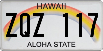 HI license plate ZQZ117