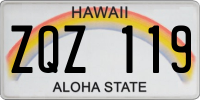 HI license plate ZQZ119