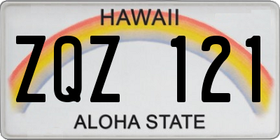HI license plate ZQZ121