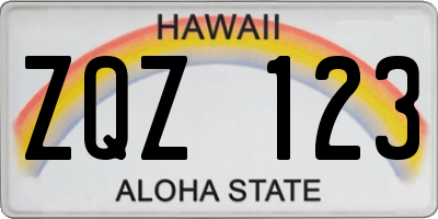 HI license plate ZQZ123