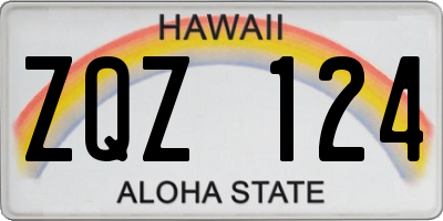 HI license plate ZQZ124