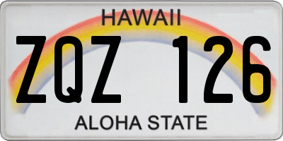 HI license plate ZQZ126
