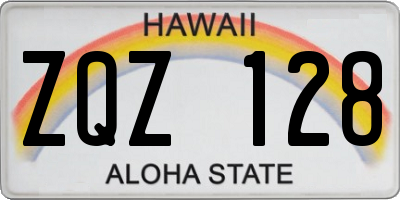 HI license plate ZQZ128
