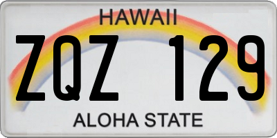 HI license plate ZQZ129