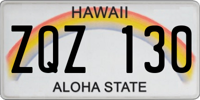 HI license plate ZQZ130