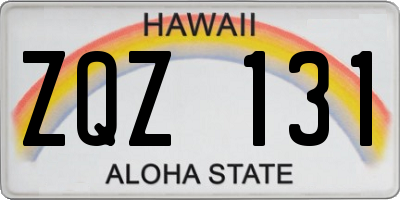 HI license plate ZQZ131