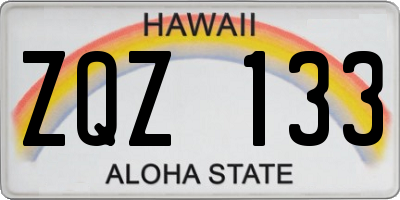 HI license plate ZQZ133