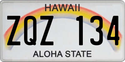 HI license plate ZQZ134