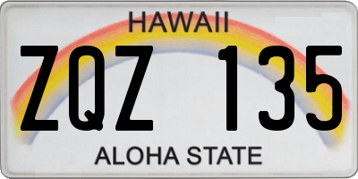 HI license plate ZQZ135