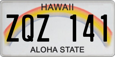 HI license plate ZQZ141