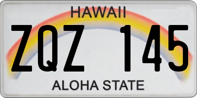 HI license plate ZQZ145