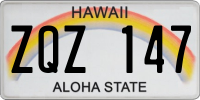HI license plate ZQZ147