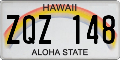 HI license plate ZQZ148