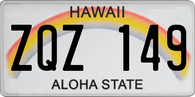 HI license plate ZQZ149
