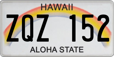 HI license plate ZQZ152