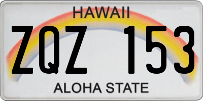 HI license plate ZQZ153