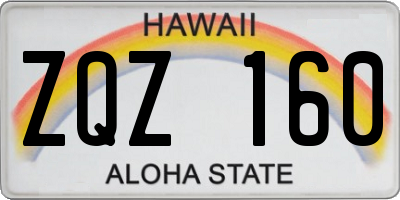 HI license plate ZQZ160