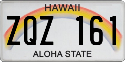 HI license plate ZQZ161