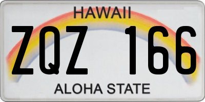 HI license plate ZQZ166