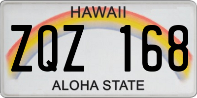 HI license plate ZQZ168
