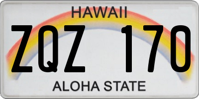 HI license plate ZQZ170