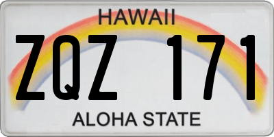HI license plate ZQZ171