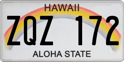 HI license plate ZQZ172