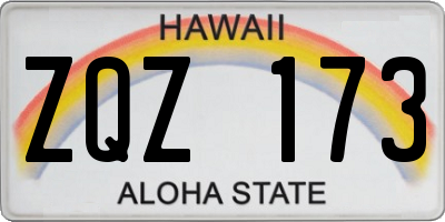 HI license plate ZQZ173