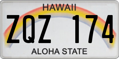 HI license plate ZQZ174